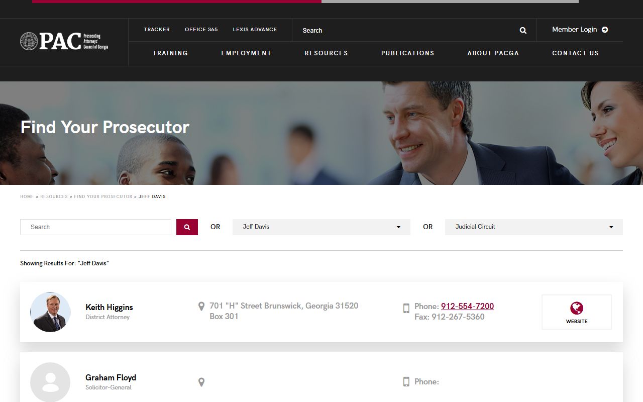 Jeff Davis County criminal court records prosecutor lookup page
