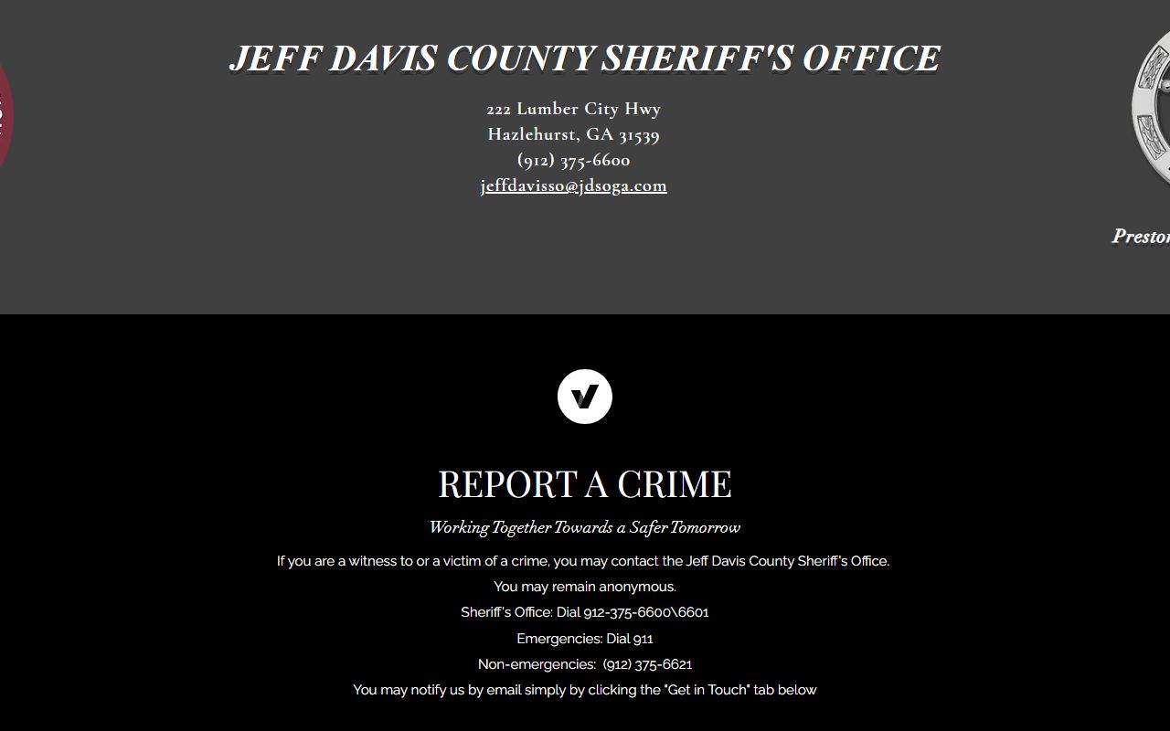 Jeff Davis County inmate records sheriff report a crime page