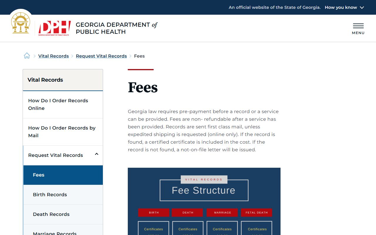 Jeff Davis County marriage records Georgia DPH vital record fees