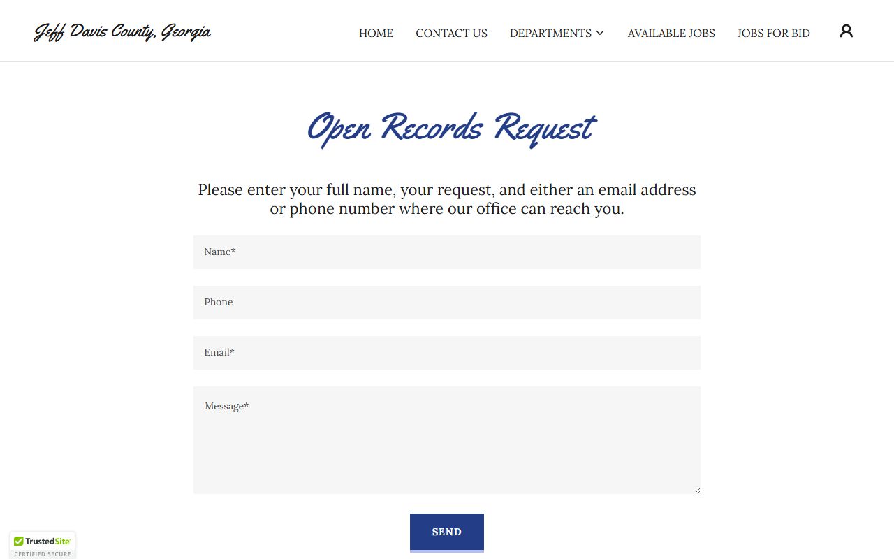Jeff Davis County probate records open records request form