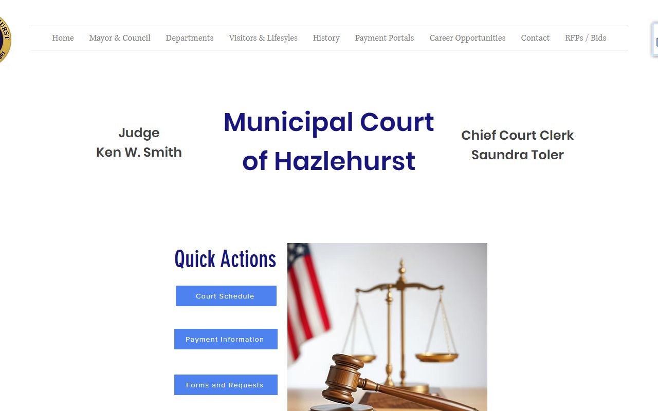 Jeff Davis County traffic court records Hazlehurst Municipal Court page