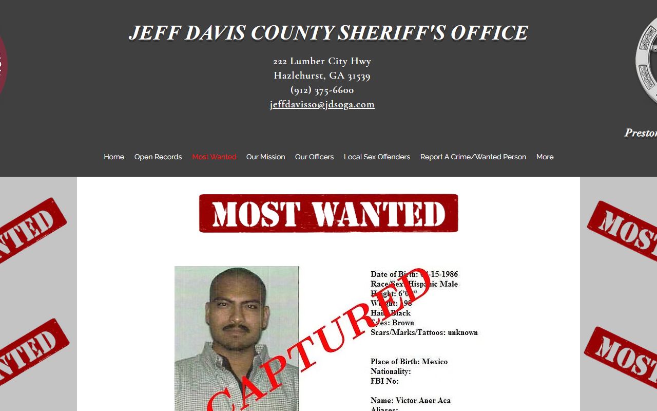 Jeff Davis County warrant records most wanted page